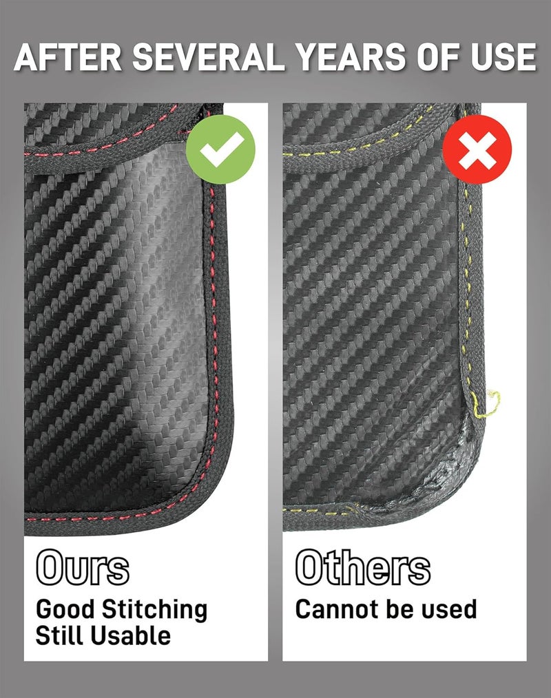 Vammcht Upgraded Faraday Bag for Key Fob (2 Pack), Premium Faraday Key Fob Protector– Car RFID Signal Blocking, Car Security Protection, Anti-Theft Pouch, Anti-Hacking Case Blocker Black - Image 5
